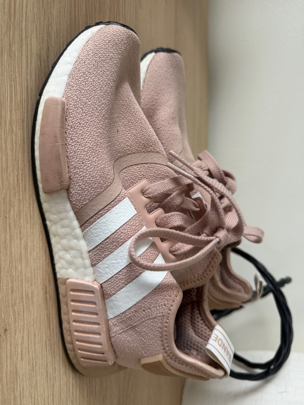 adidas Blush Pink Knit Lace-Up Sneakers